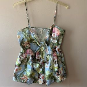 H&M Women Tropical Floral Print Top
